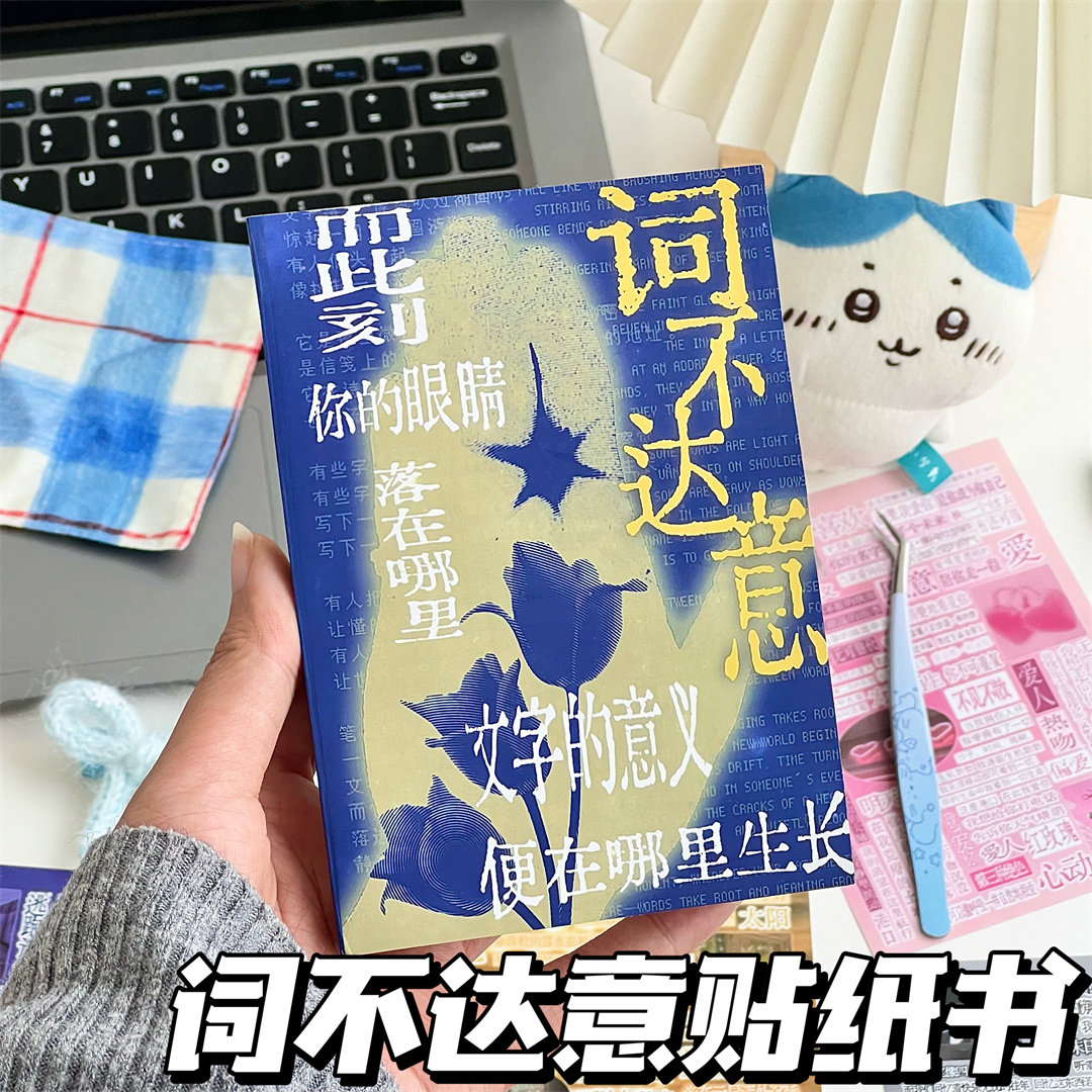 词不达意可撕切膜贴纸书古早风