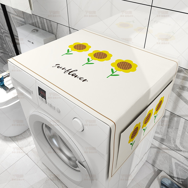 새로운 드럼 세탁기 커버 상단 태양 보호 냉장고 커버 양문형 먼지 천 전자 레인지 먼지 커버