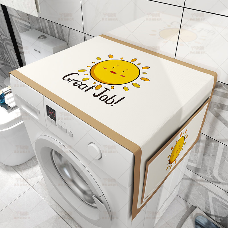 새로운 드럼 세탁기 커버 상단 태양 보호 냉장고 커버 양문형 먼지 천 전자 레인지 먼지 커버