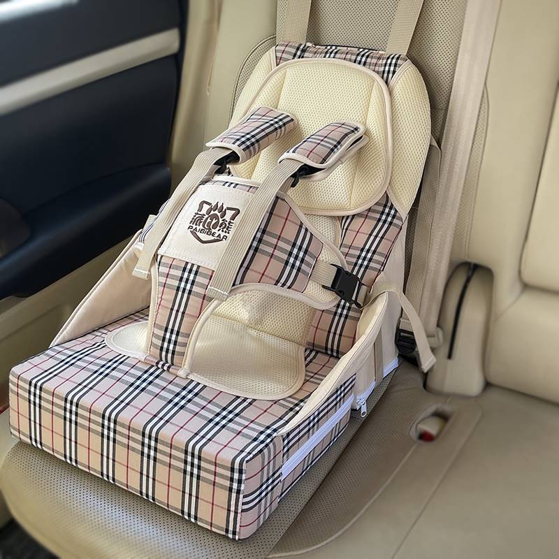 汽车用便携式儿童安全坐垫简易车载0-4-12岁婴儿增高垫可坐可半躺