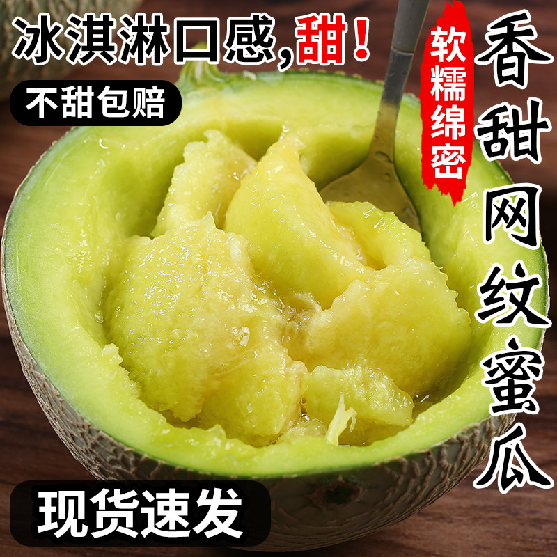 网纹蜜瓜新鲜冰淇淋哈密瓜当季新鲜水果甜瓜整箱玫珑海阳蜜瓜甜瓜