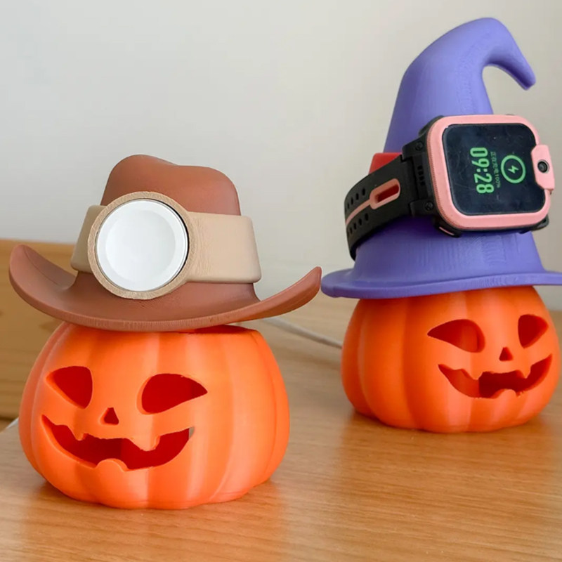 apple watch苹果手表充电器万圣节南瓜造型底座桌面摆件3D打印