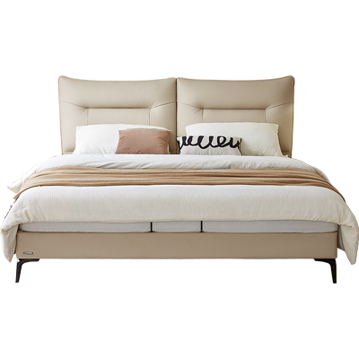 林氏睡眠双人床简约真皮