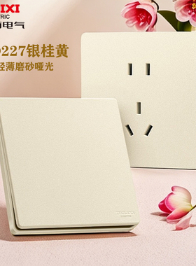 德力西CD227银桂黄开关插座面板家用灯三四开单双控按钮暗装86型