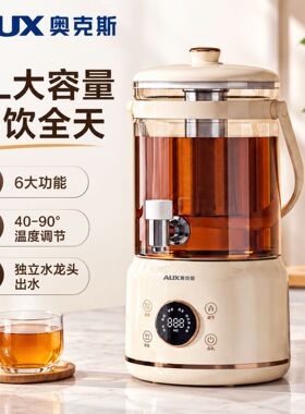 奥克斯3L全玻璃养生花茶壶