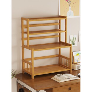 桌面置物架多层书桌收纳架子办公桌分层架小型简易工位小架子木质