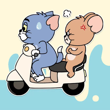 猫和老鼠车贴划痕遮挡电动车装饰摩托车汽车贴纸车身创意个性防水