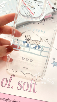 树莓 斑点小狗 原创手机壳iPhone15手机壳14pro新款苹果16全包11pro双层工艺保护手机壳