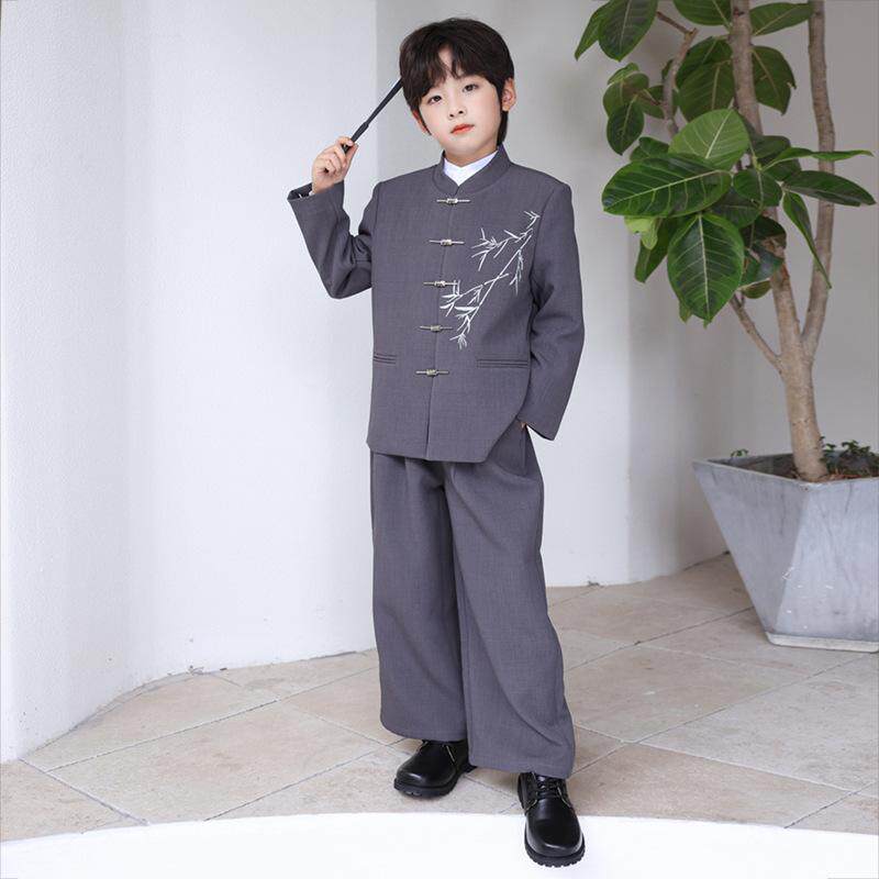2024新款儿童立领复古中山装汉服