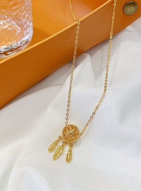 捕梦网流苏锁骨链韩版羽毛项链设