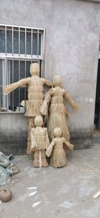 稻草工艺品制作稻草人手工编织大型雕塑景区摆件丰收节定制 包邮