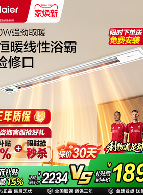 海尔线性浴霸免检修口蜂窝大板集成吊顶专用风暖智能浴霸L910
