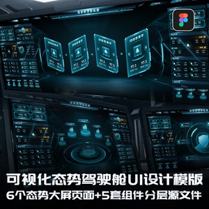 可视化大屏UI设计模版figma