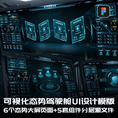 可视化大屏UI设计模版figma