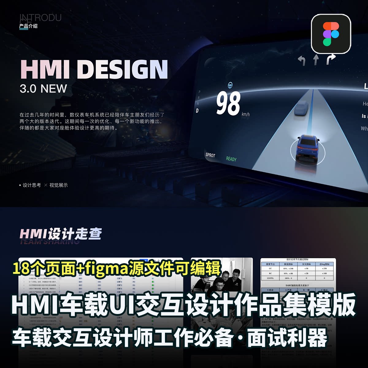 最新18页Hmi设计车载设计交互作品集中控界面人机交互figma源文件