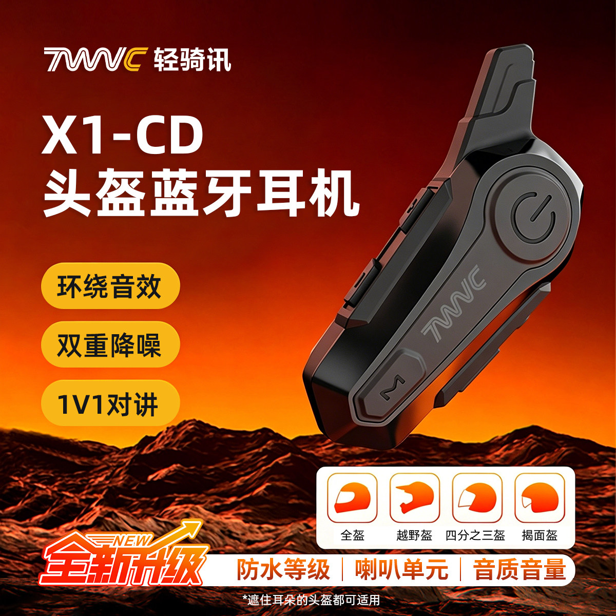 【央妈推荐】轻骑讯头盔蓝牙耳机图片
