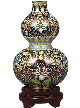 中外珐琅美术馆铜葫芦瓶摆件