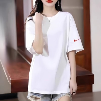 中高考纯棉短袖T恤男女夏季小白T