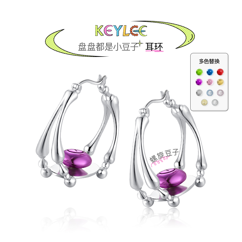 耳环设计感KEYLEE925银耳针