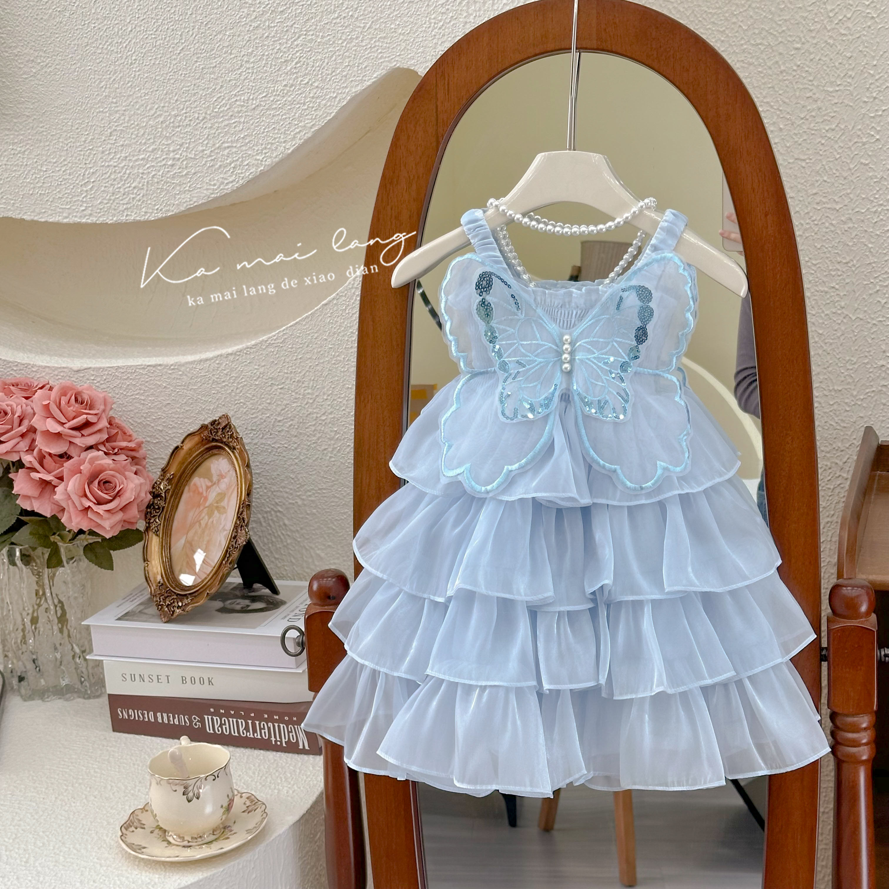 女童夏装连衣裙2025新款洋气宝宝超仙吊带蓬蓬纱裙女孩公主裙绝美