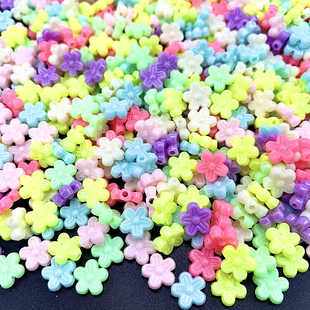9mm亚克力春天色彩迷你小花朵直孔串珠diy手链手机链饰品配件材料