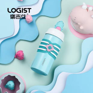 乐吉仕高颜值水杯女不锈钢保温杯学生可爱大容量带吸管杯子 360ml