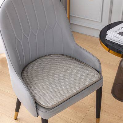 夏天冰丝藤席椅垫餐厅办公室坐垫家用半圆弧形防滑免绑椅子垫定做