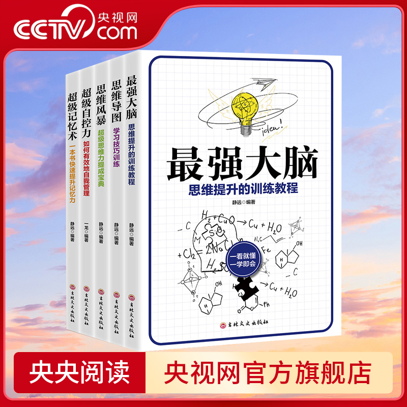 【央视网】全5册逻辑思维益智训练 大脑级记忆术自控力思维导图思维风暴 大脑思维提升训练教程书记忆力提高技巧书 益智游戏智BY