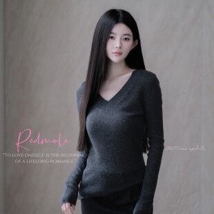 Redmole【修笙】10羊绒90绵羊毛｜微透感｜黑灰棕｜针织v领毛衣