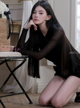 Redmole【柔雅黑茶】细支桑蚕丝欧根纱羊毛混纺｜原创设计针织衫