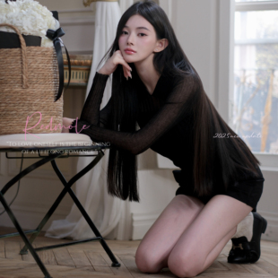 Redmole【柔雅黑茶】细支桑蚕丝欧根纱羊毛混纺｜原创设计针织衫