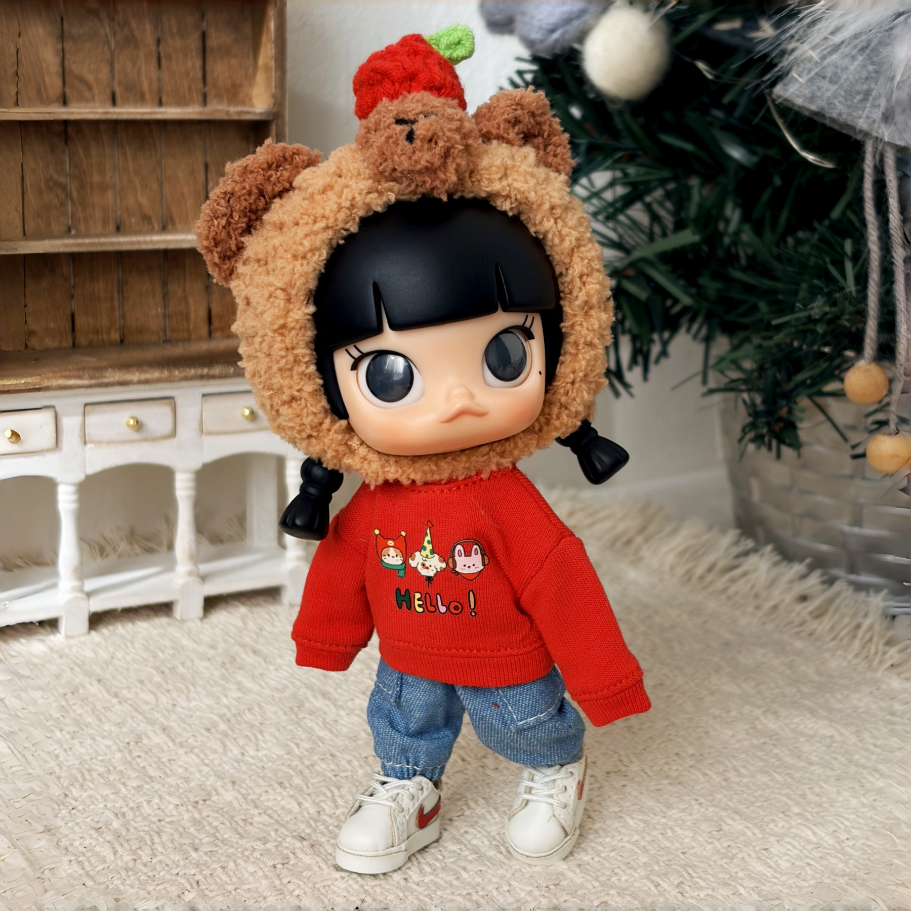 新款12分娃娃衣ob11娃衣印花卫衣可爱头套12分molly娃衣不拔头穿,模玩/动漫/周边/娃圈三坑/桌游,潮玩娃衣,淘宝优惠券,粉丝福利购,淘宝优惠卷