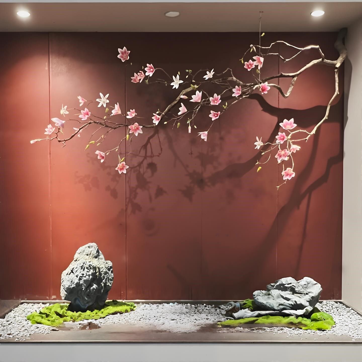 仿真花树悬挂花树枝枝干仿真树假花装饰花客厅造景吊顶墙面装饰