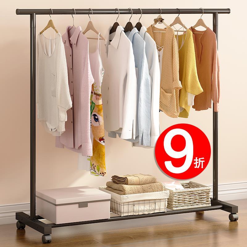 晾衣架落地折叠室内2m高双层1米移动一米房间室内晾衣架单扛65cm-