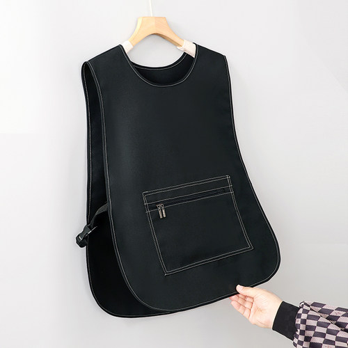 马甲坎肩式围裙厨房家用2025新款定制女士帆布加厚耐磨漂亮工作服