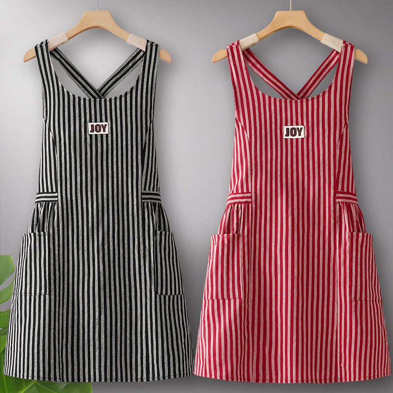 纯棉家用厨房围裙工作服女