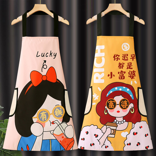 防水防油围裙可擦手工作服女