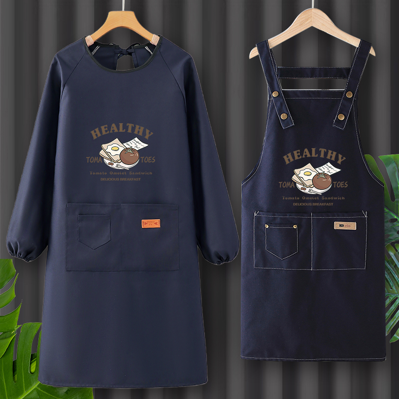长袖围裙厨房家用2025新款罩衣女时尚做饭大人餐饮工作服上班专用