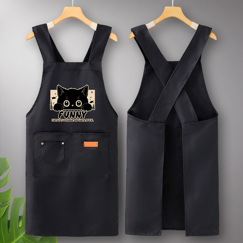 甜品店女士围裙定制logo印字超好看的纯棉工作厨房家用2025新款男