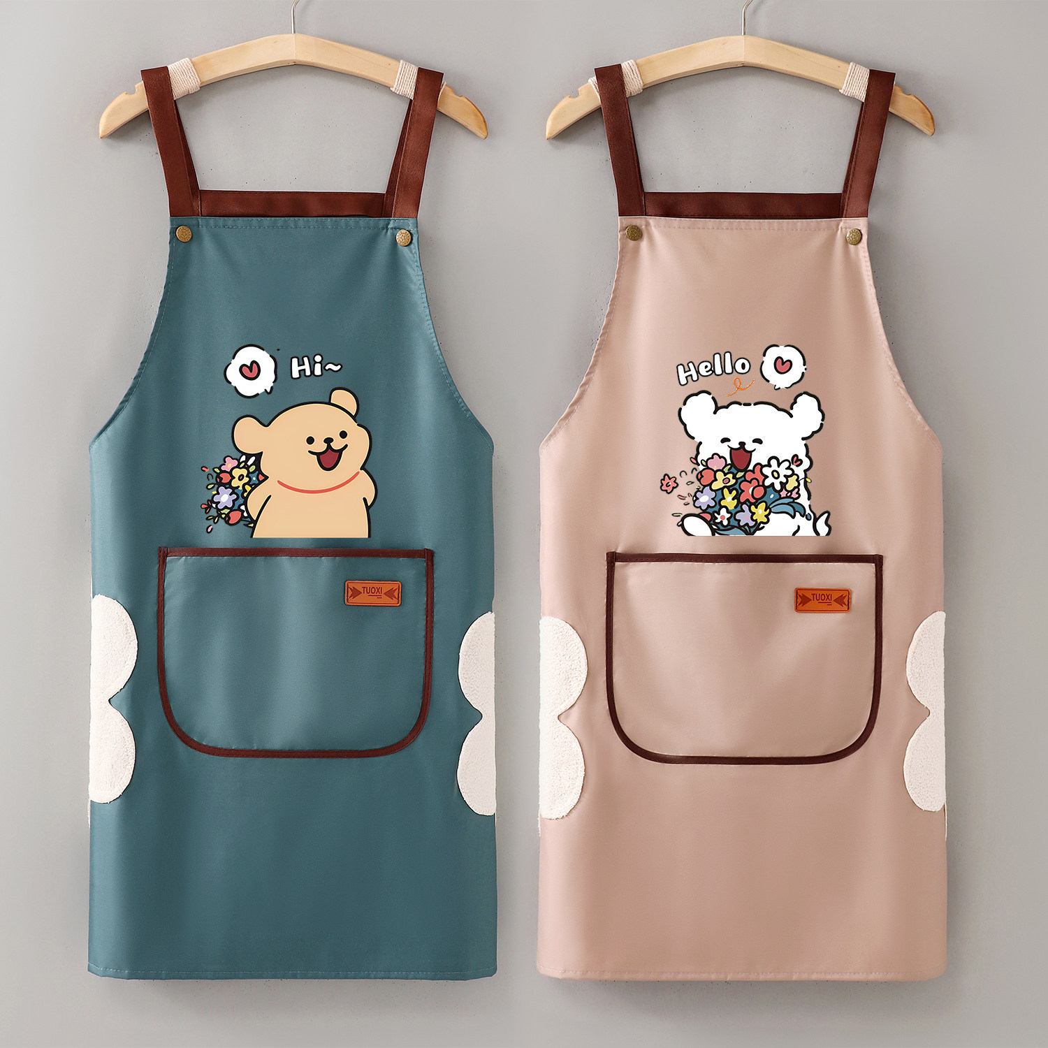 服务员围裙厨房家用皮革工作服