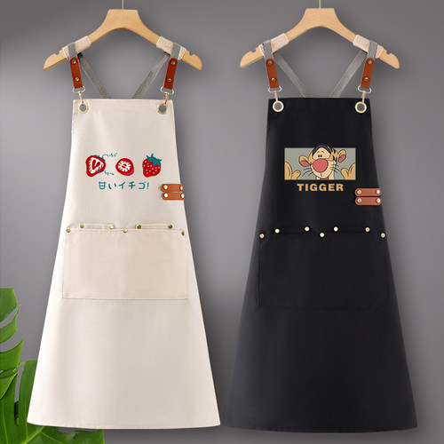 交叉背带纯棉围裙可定制印字