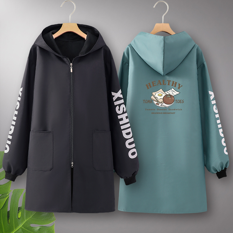 加绒加厚长袖罩衣防水围裙