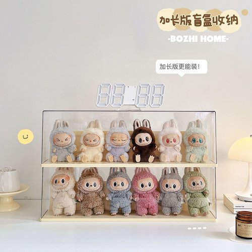 labubu展示盒透明盲盒收纳展示架适用于泡泡玛特拉布布手办展示柜