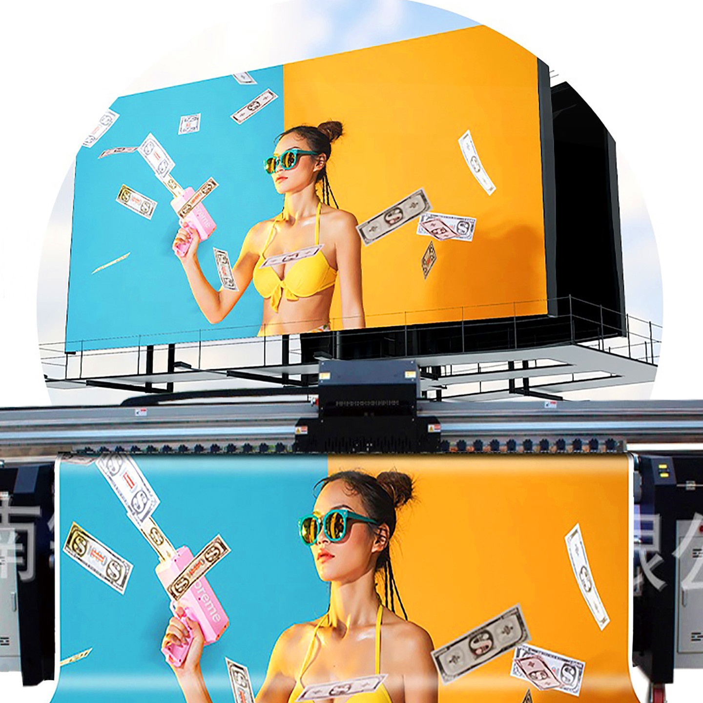 油画数码打印机 广告装饰画喷绘机3.2米宽幅灯箱软膜天花UV打印机