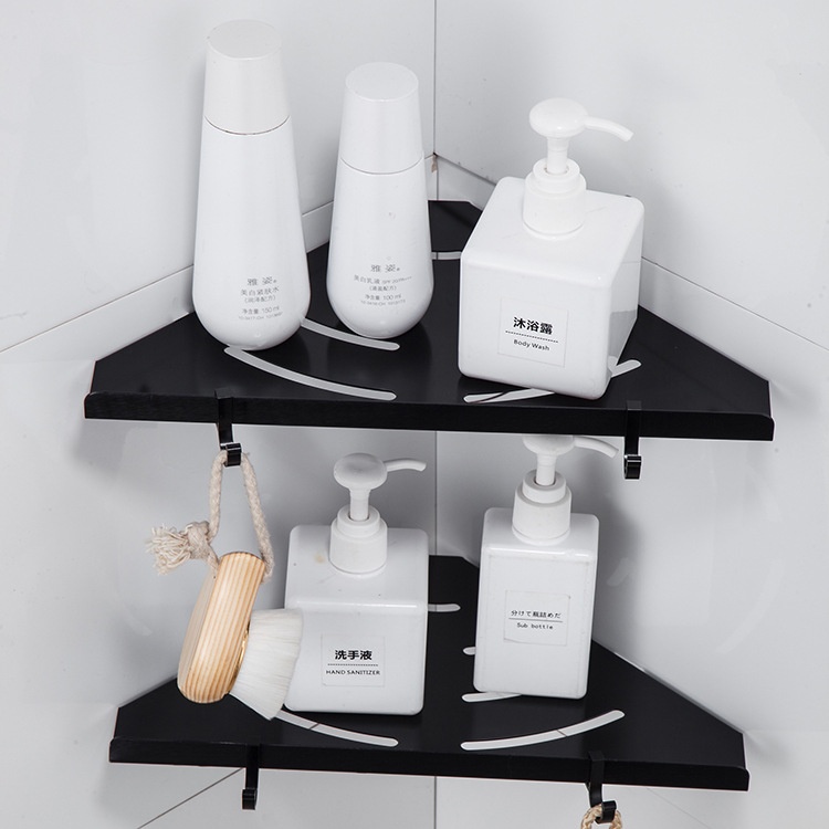 免打孔卫生间置物架壁挂浴室厕所洗手间挂件吸壁式三角篮收纳架