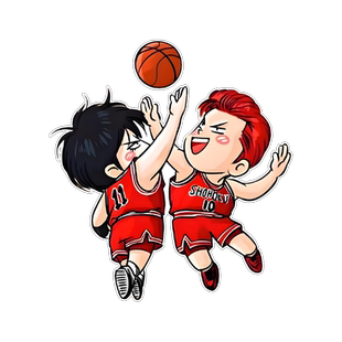 灌篮高手世纪击掌卡通篮球车贴纸樱木花道流川枫电脑电动摩托贴纸