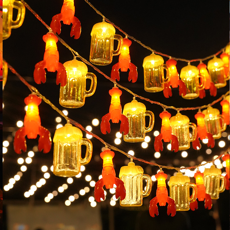 夜市摆摊灯带烧烤店装饰灯条