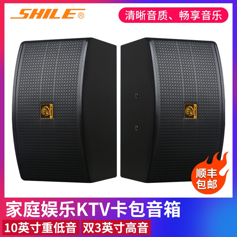 狮乐 KTV-04音响专业卡包音箱家用会议酒吧 10寸木质全频HIFI音箱