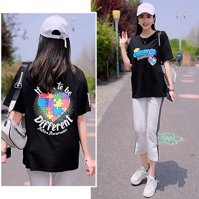 纯棉短袖宽松大码t恤女