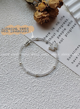 zizicz【白色蝴蝶】原创小众甜美气质元气少女串珠手链森系手环